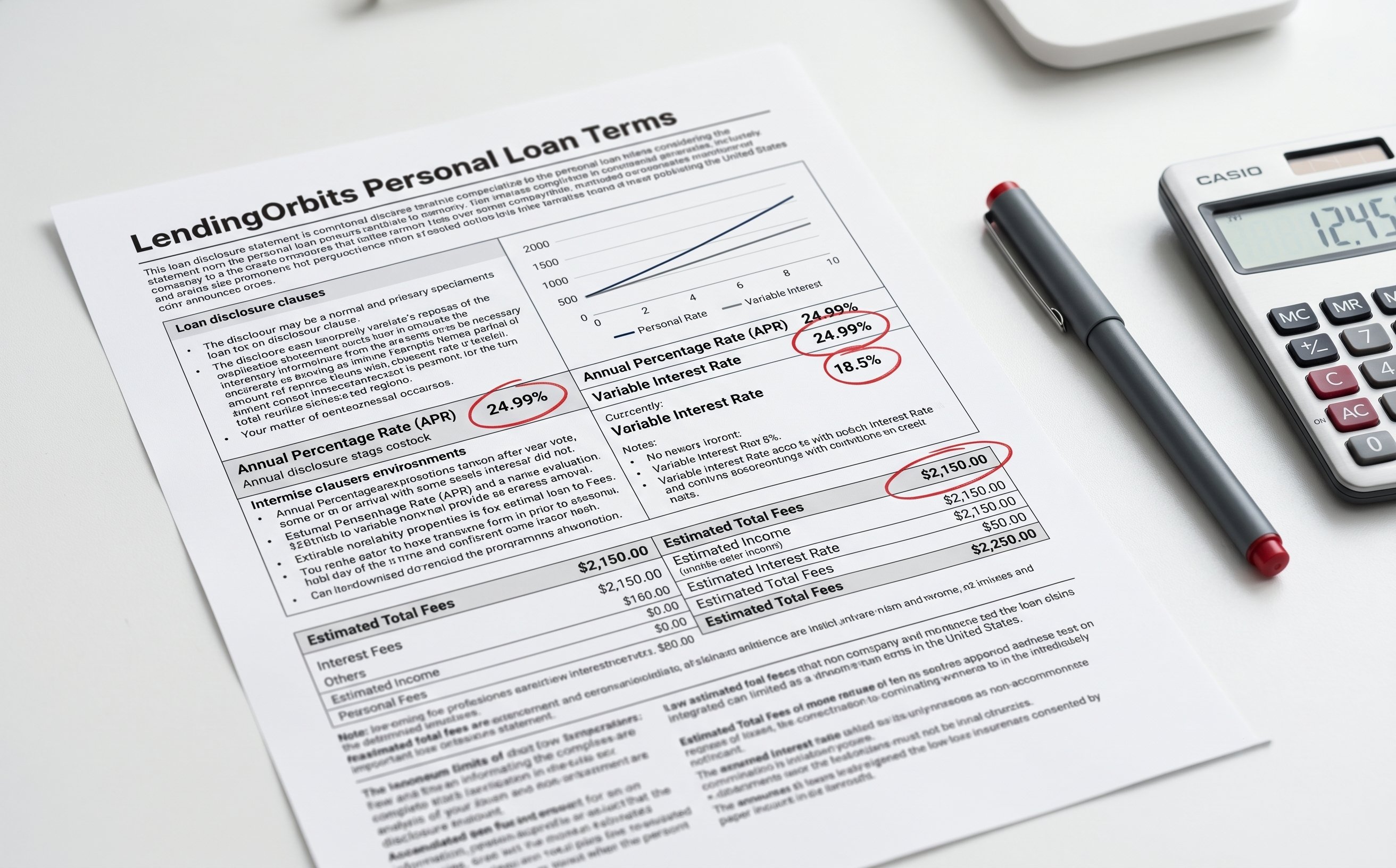 LendingOrbits personal loan terms document with APR highlighted