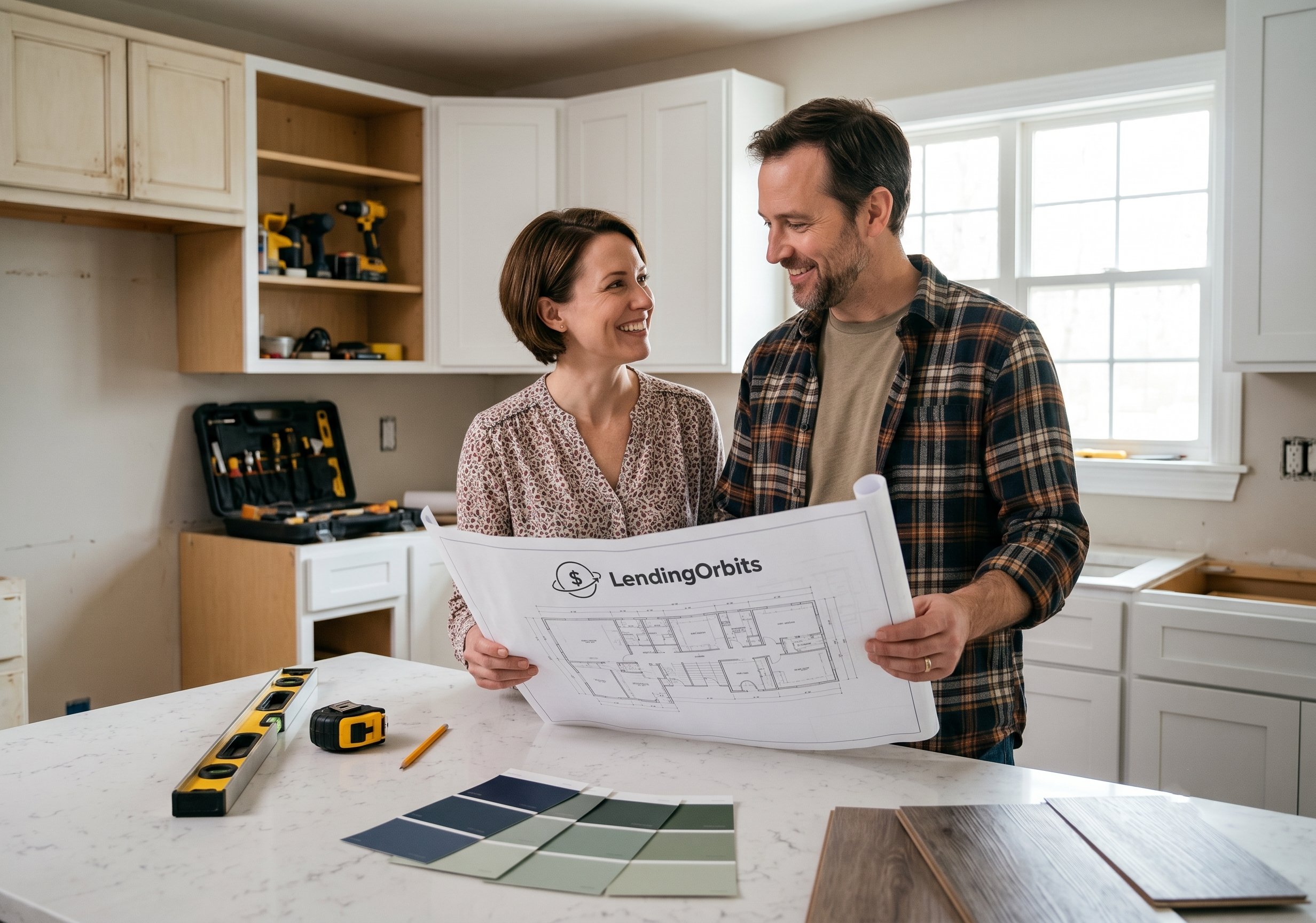 Man reviewing paid-off bills after debt consolidation loan